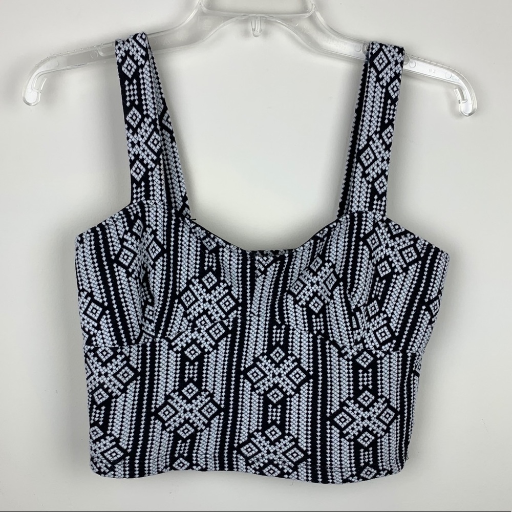 Ginger G Geometric Print Crop Top Sz L